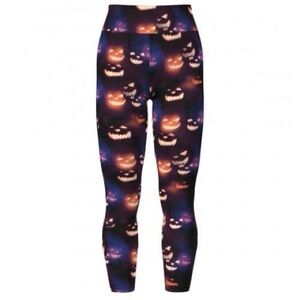 LuLaRoe Halloween Pumpkin Print Leggings - Black and Orange